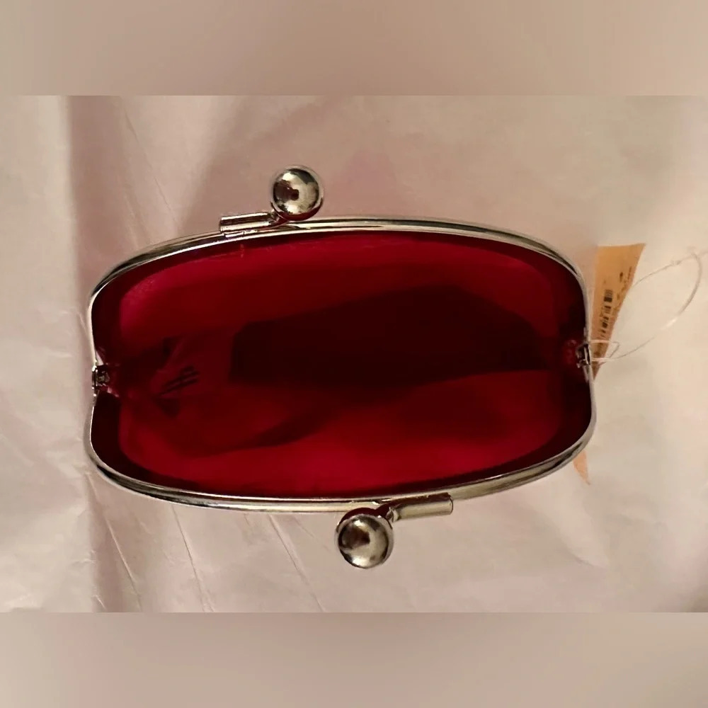 NWT Harrods Red and White Poka Dot Change Purse - Picture 3 of 6